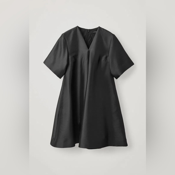 COS Black A-Line Mini Dress - Size 8 - Picture 5 of 11